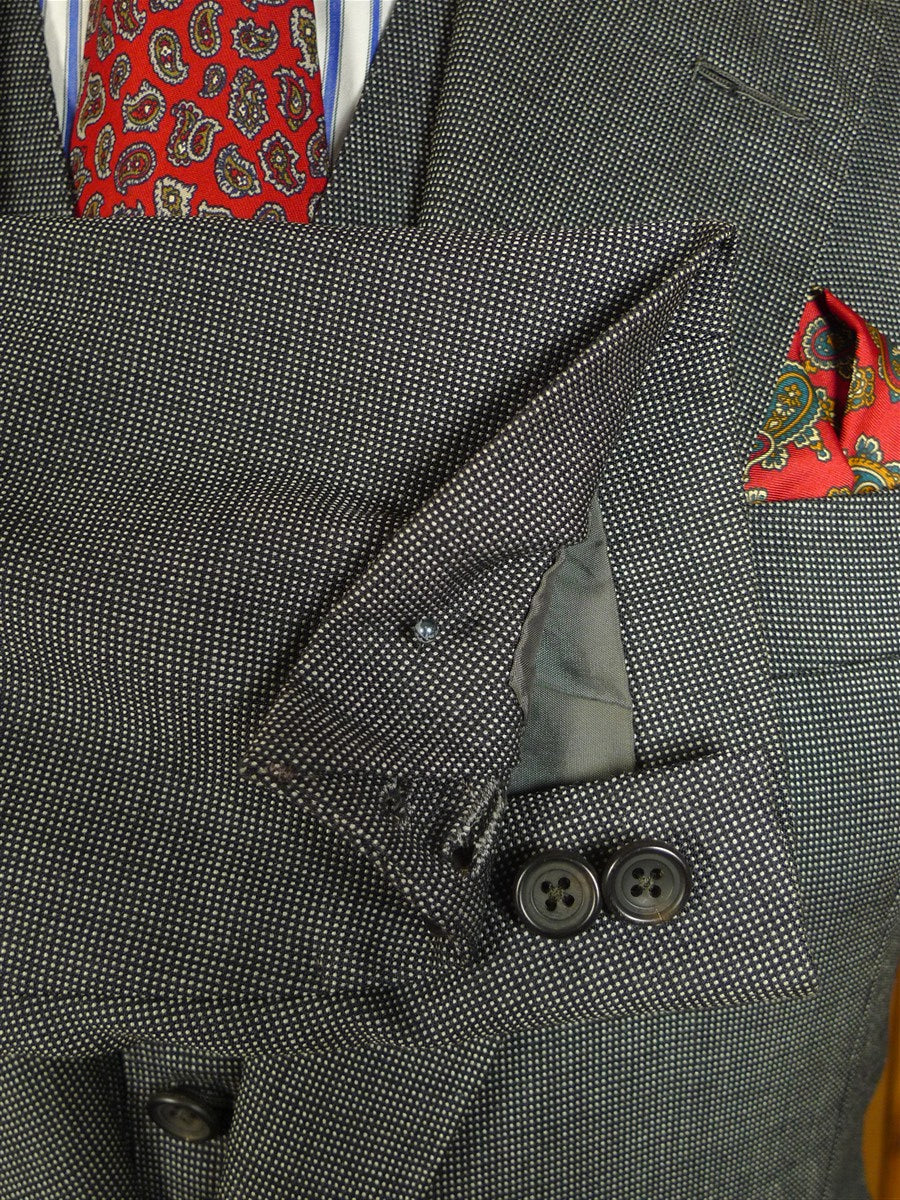 25/0874 vintage city of london bespoke grey nailhead weave 3-piece worsted suit 39 regular