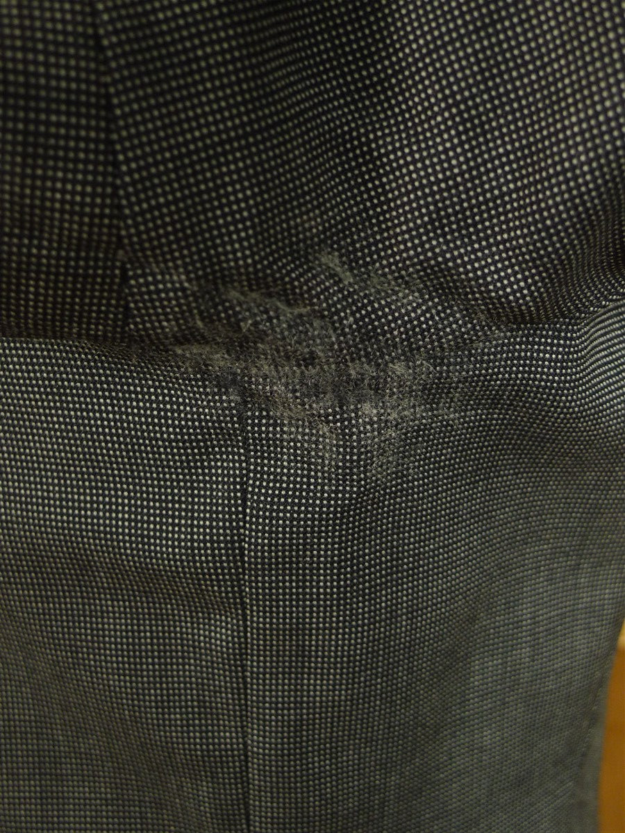 25/0874 vintage city of london bespoke grey nailhead weave 3-piece worsted suit 39 regular