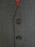 25/0874 vintage city of london bespoke grey nailhead weave 3-piece worsted suit 39 regular