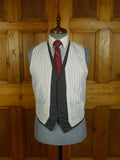25/0874 vintage city of london bespoke grey nailhead weave 3-piece worsted suit 39 regular