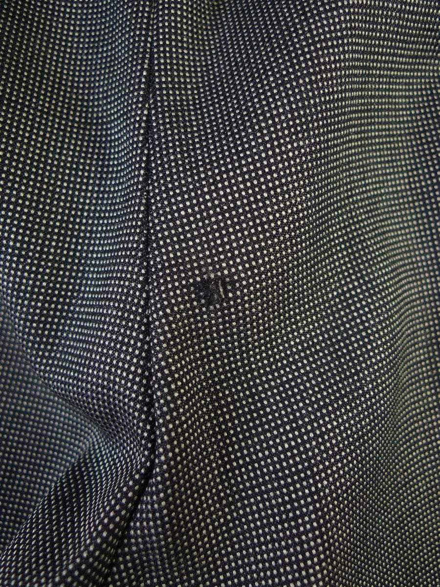25/0874 vintage city of london bespoke grey nailhead weave 3-piece worsted suit 39 regular