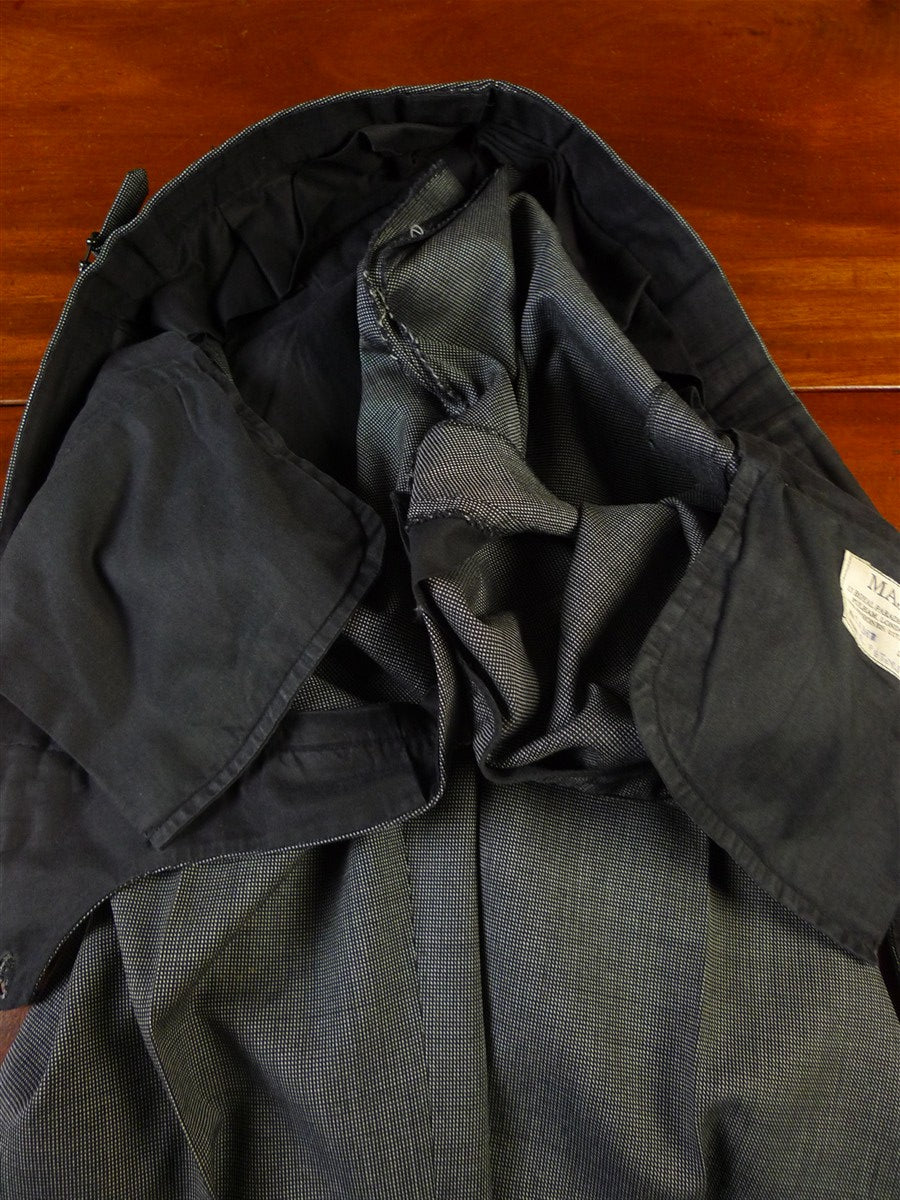 25/0874 vintage city of london bespoke grey nailhead weave 3-piece worsted suit 39 regular