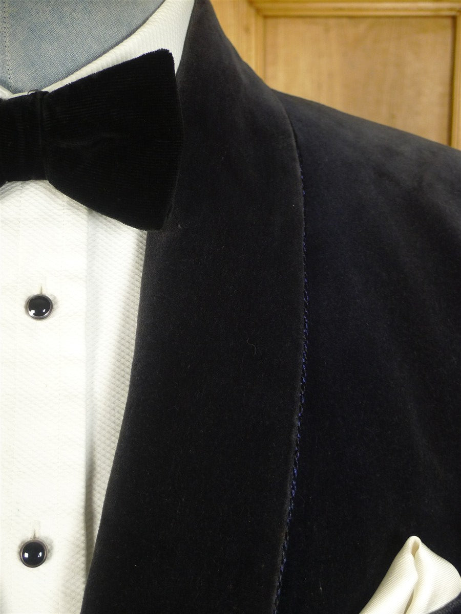 25/0866 beautiful vintage hackett midnight blued/b shawl velvet smoking / dinner jacket 41-42 regular