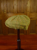 25/0835 immaculate green gun check yorkshire tweed flat cap 59 cms