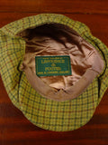 25/0835 immaculate green gun check yorkshire tweed flat cap 59 cms