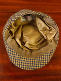 25/0836 brown gun check harris tweed flat cap 56 cms