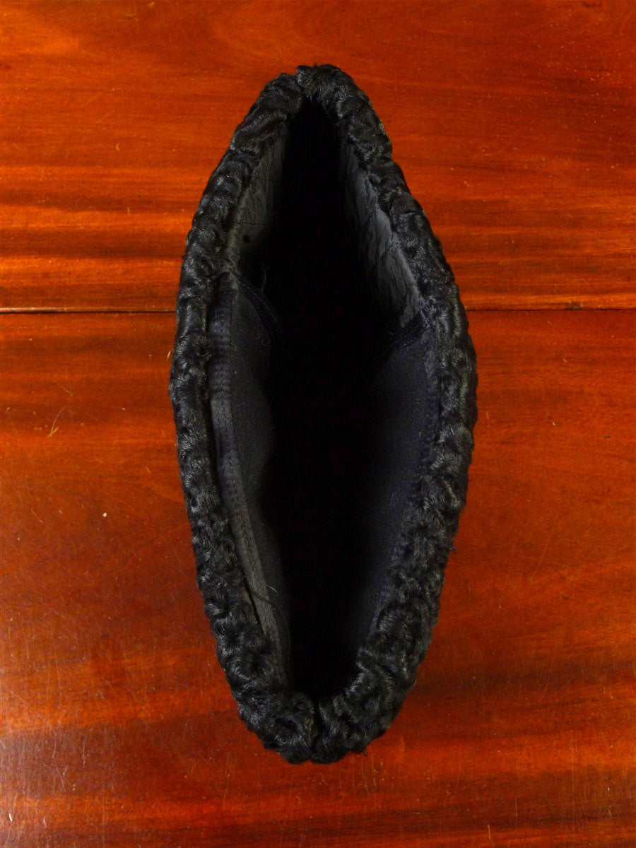 25/0839 wonderful vintage black astrakhan fur hat cap 59 cms