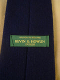 25/0852 immaculate kevin & howlin dublin navy blue wool woven knit tie