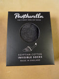 25/0850 2 pairs of pantharella merino wool / egyptian cotton invisible socks - dark grey / navy - medium