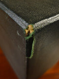 25/0832 vintage / antiques green card & leather carry box for top hat