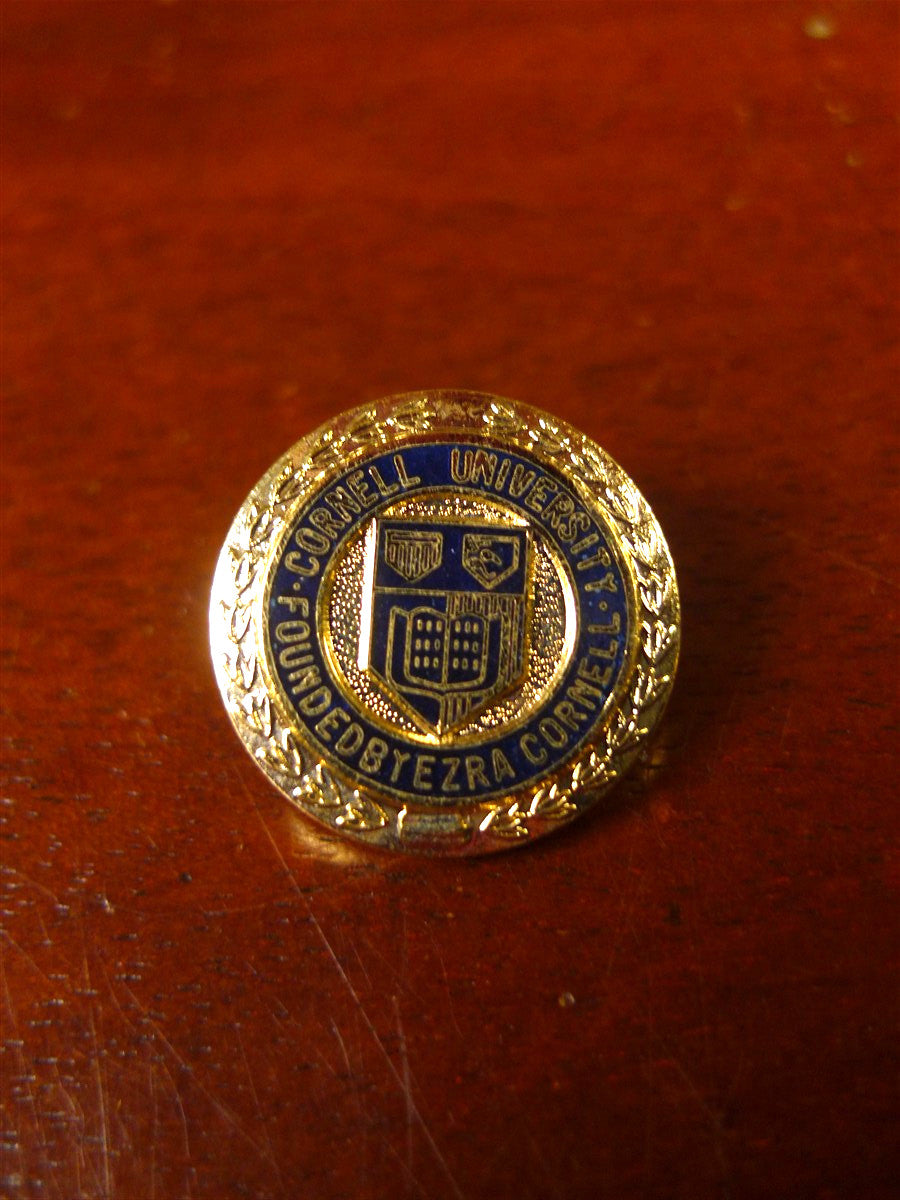 25/0845 mint bespoke gold metal / blue cornell university crest blazer buttons set in velvet box