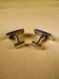 26/0003 immaculate thomas pink green / blue solid bar cufflinks