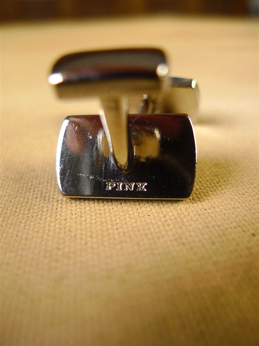 26/0003 immaculate thomas pink green / blue solid bar cufflinks