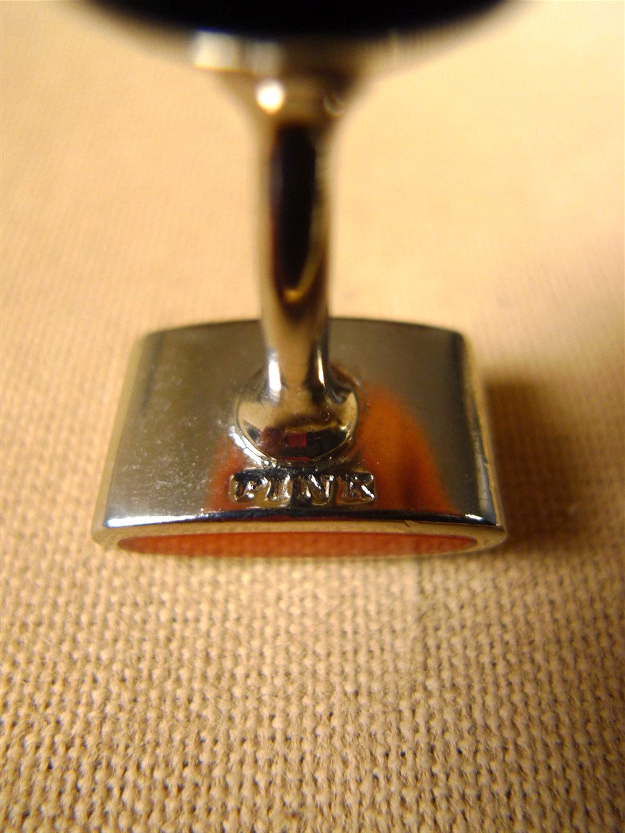 26/0007 immaculate thomas pink orange stripe solid bar cufflinks