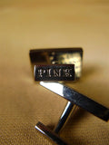 26/0004 immaculate thomas pink blue squares solid bar cufflinks