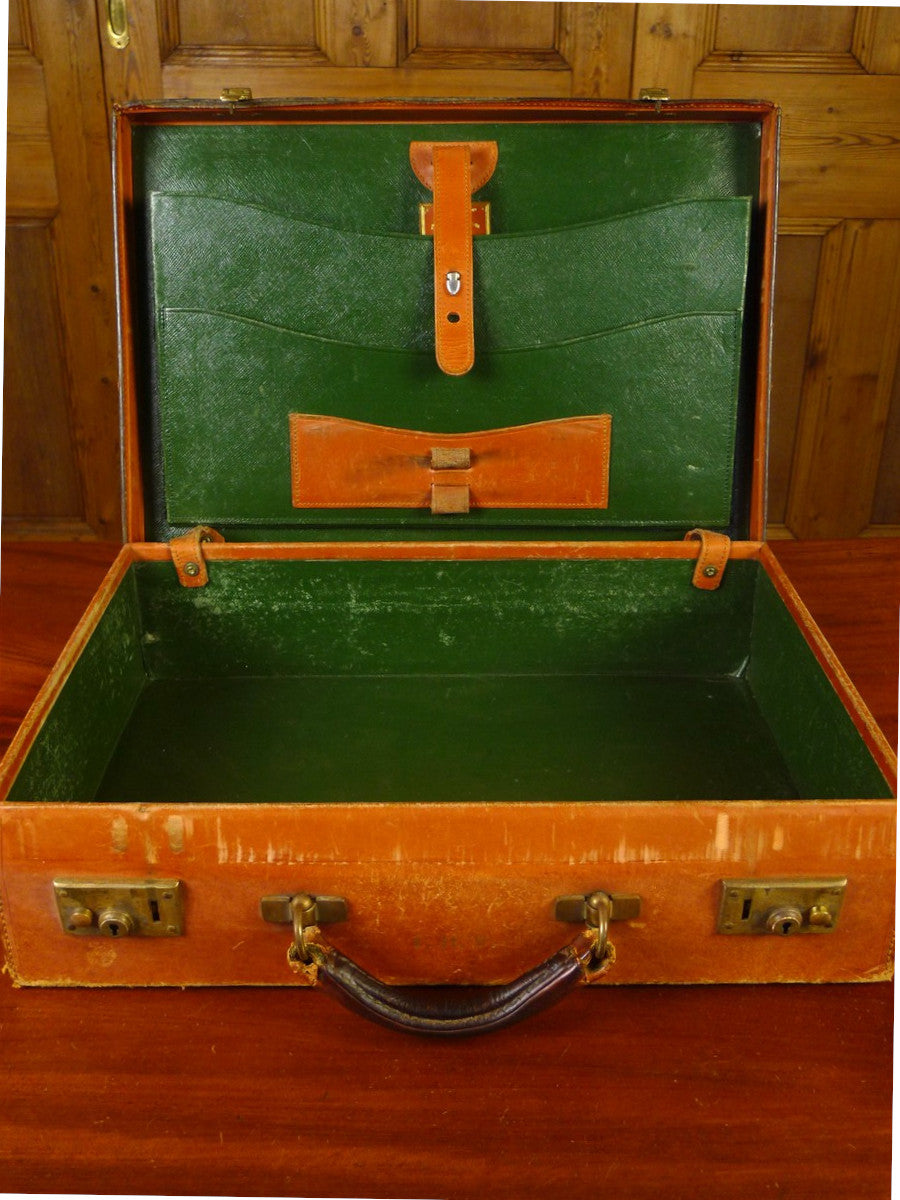 25/0831 tanner krolle for fortnum & mason tan brown leather attache case