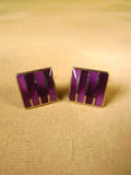 26/0006 immaculate thomas pink mauve / lilac stripes solid bar cufflinks