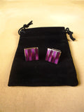 26/0006 immaculate thomas pink mauve / lilac stripes solid bar cufflinks