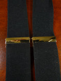 25/0857 quality black woven elastic braces w/ black leather ends multifit