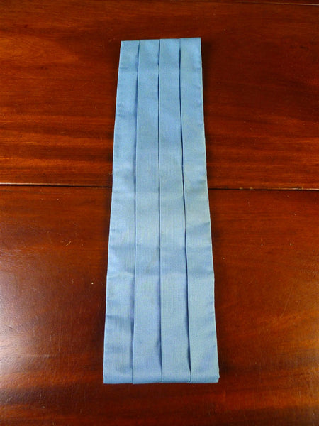 25/0841 vintage gieves savile row teal blue grosgrain silk cummerbund 36-38