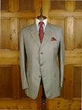 25/0867 denman & goddard 1995 savile row bespoke grey / blue prince of wales check worsted suit w/ 2 pair trs 42 long