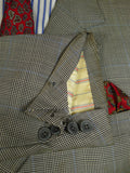 25/0867 denman & goddard 1995 savile row bespoke grey / blue prince of wales check worsted suit w/ 2 pair trs 42 long