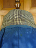 25/0867 denman & goddard 1995 savile row bespoke grey / blue prince of wales check worsted suit w/ 2 pair trs 42 long