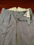 25/0867 denman & goddard 1995 savile row bespoke grey / blue prince of wales check worsted suit w/ 2 pair trs 42 long