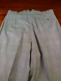 25/0867 denman & goddard 1995 savile row bespoke grey / blue prince of wales check worsted suit w/ 2 pair trs 42 long