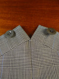25/0867 denman & goddard 1995 savile row bespoke grey / blue prince of wales check worsted suit w/ 2 pair trs 42 long