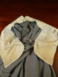 25/0867 denman & goddard 1995 savile row bespoke grey / blue prince of wales check worsted suit w/ 2 pair trs 42 long