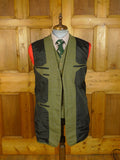 25/0868 superb denman & goddard 1996 savile row bespoke green / blue wp check 3-piece tweed suit w/ghillie collar 40 long