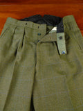 25/0868 superb denman & goddard 1996 savile row bespoke green / blue wp check 3-piece tweed suit w/ghillie collar 40 long