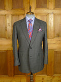 25/0871 immaculate stuart lamprell 2022 savile row bespoke grey / blue prince of wales check worsted suit w/ 2 pair trs 40 short