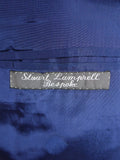 25/0871 immaculate stuart lamprell 2022 savile row bespoke grey / blue prince of wales check worsted suit w/ 2 pair trs 40 short