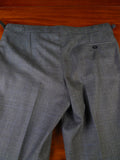 25/0871 immaculate stuart lamprell 2022 savile row bespoke grey / blue prince of wales check worsted suit w/ 2 pair trs 40 short