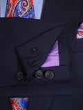 25/0878 stuart lamprell 2021 savile row bespoke navy blue worsted suit w/ 2 pair trs 41 short
