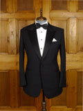 25/0872 immaculate stuart lamprell 2022 savile row bespoke black barathea worsted wool dinner suit DJ w/ contrast lining 41 short