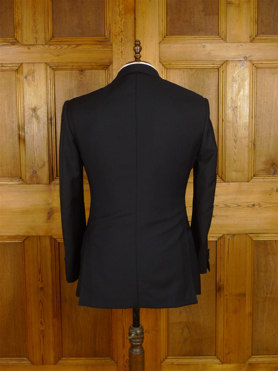 25/0872 immaculate stuart lamprell 2022 savile row bespoke black barathea worsted wool dinner suit DJ w/ contrast lining 41 short