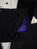 25/0872 immaculate stuart lamprell 2022 savile row bespoke black barathea worsted wool dinner suit DJ w/ contrast lining 41 short