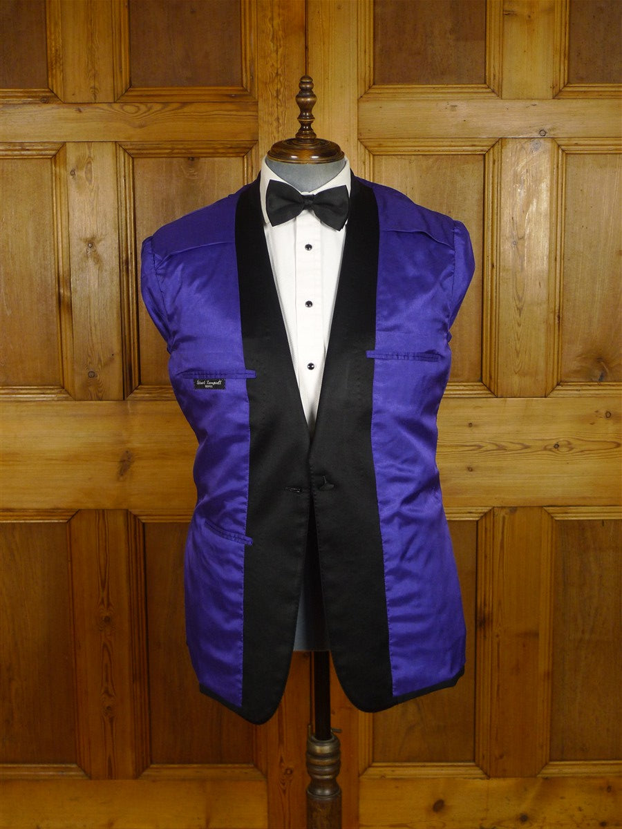 25/0872 immaculate stuart lamprell 2022 savile row bespoke black barathea worsted wool dinner suit DJ w/ contrast lining 41 short