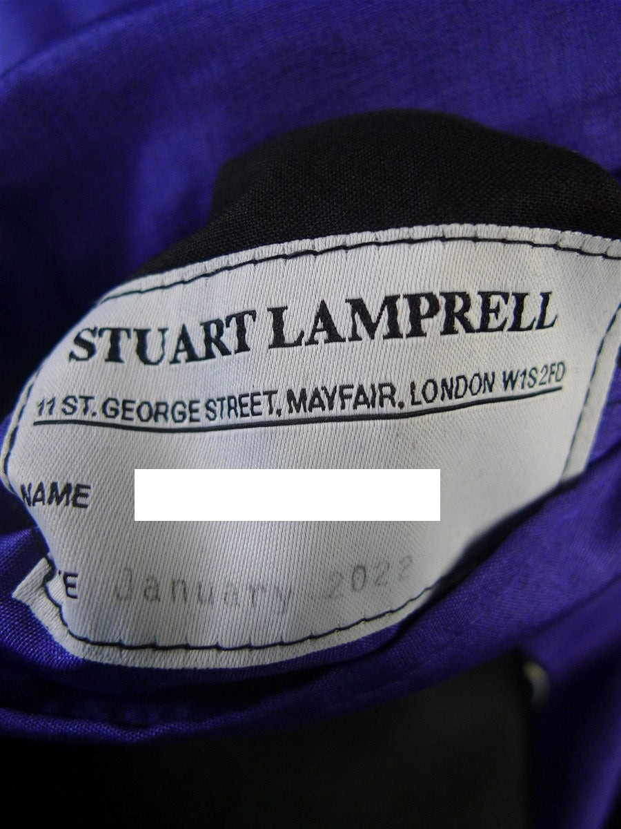 25/0872 immaculate stuart lamprell 2022 savile row bespoke black barathea worsted wool dinner suit DJ w/ contrast lining 41 short