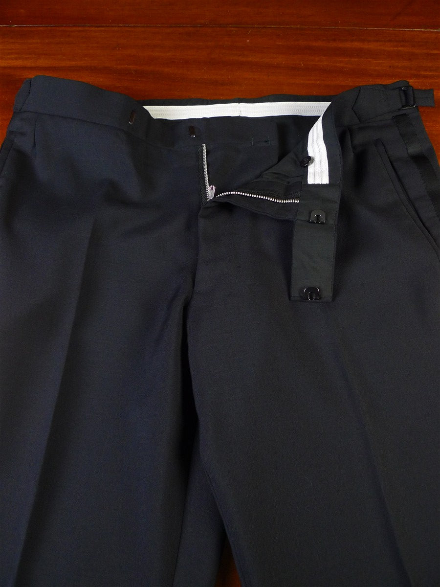 25/0872 immaculate stuart lamprell 2022 savile row bespoke black barathea worsted wool dinner suit DJ w/ contrast lining 41 short