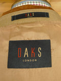 25/1027 vintage daks london tan cavalry twill covert coat overcoat w/ velvet collar 40