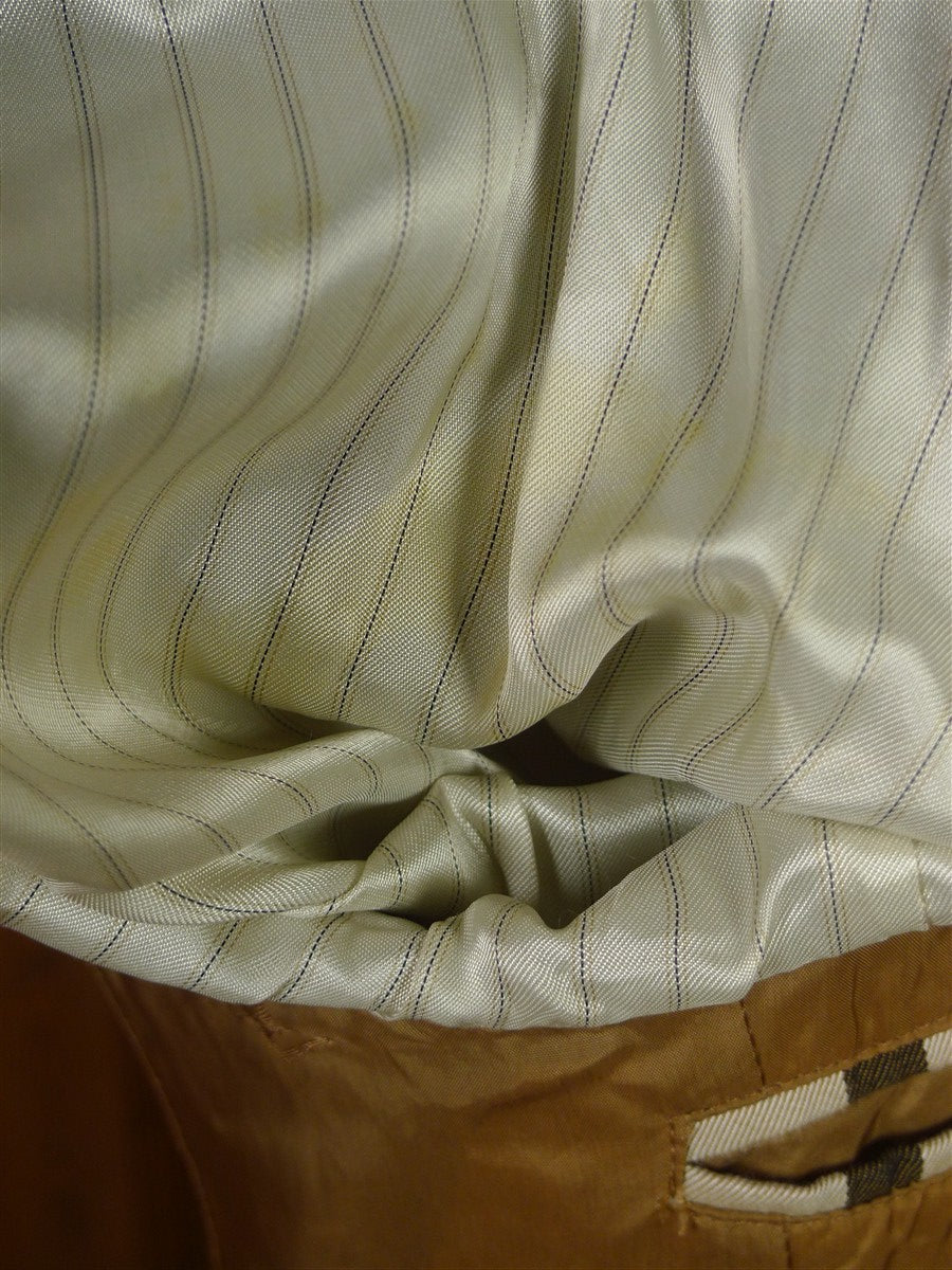 25/1027 vintage daks london tan cavalry twill covert coat overcoat w/ velvet collar 40