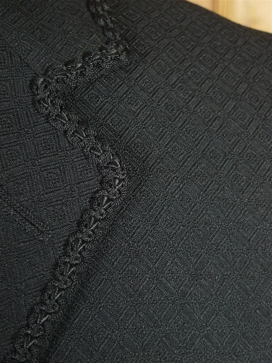 25/1020 wonderful 1960s 1970s vintage daks piccadilly worsted mix textured black dinner jacket & matching waistcoat 38 regular