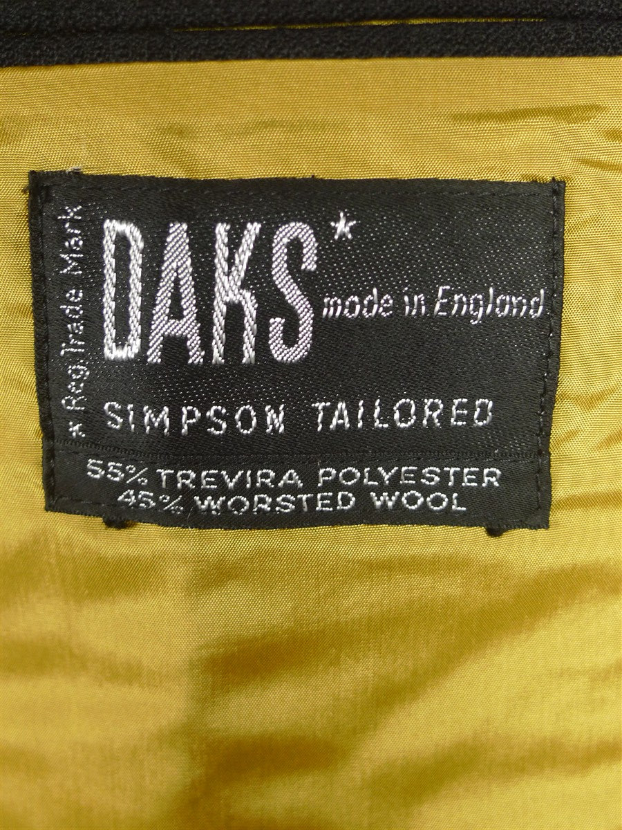 25/1020 wonderful 1960s 1970s vintage daks piccadilly worsted mix textured black dinner jacket & matching waistcoat 38 regular