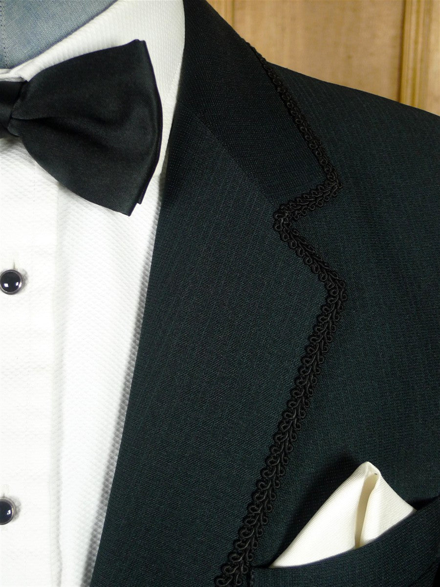 25/1021 wonderful vintage 1970s terylene retro black textured dinner suit 40 long