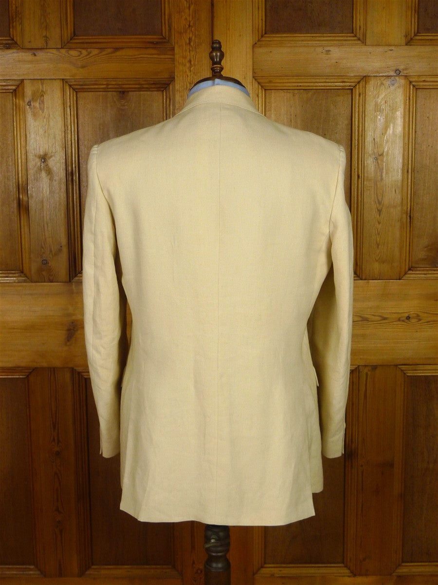 25/1016 gieves & hawkes savile row canvassed cream 100% linen blazer jacket 43-44 regular