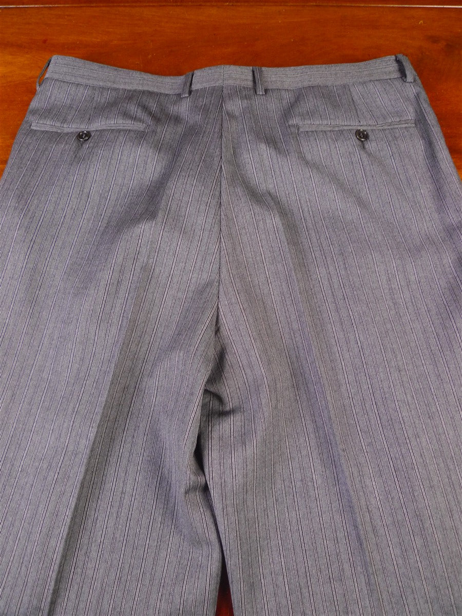25/1032 immaculate gieves & hawkes savile row grey cashmere stripe wool moring trouser 36